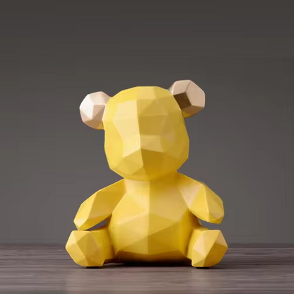 Variant image for GeoBear - Modern Geometric Resin Animal Figurine with Silver Accents-6