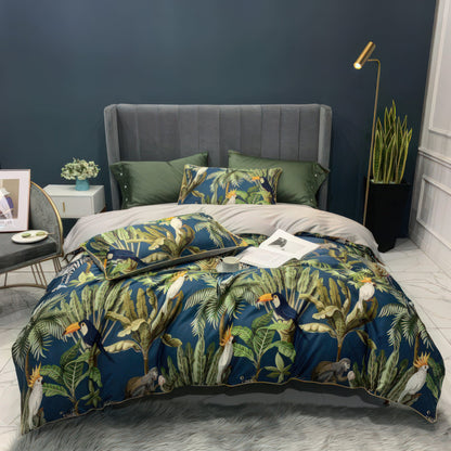 Variant image for Tucano Green - 100% Egyptian Cotton Bedding Set with 500 Thread Count Duvet Cover-1