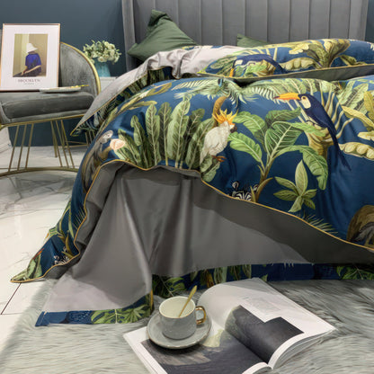Tucano Green - 100% Egyptian Cotton Bedding Set with 500 Thread Count Duvet Cover-6