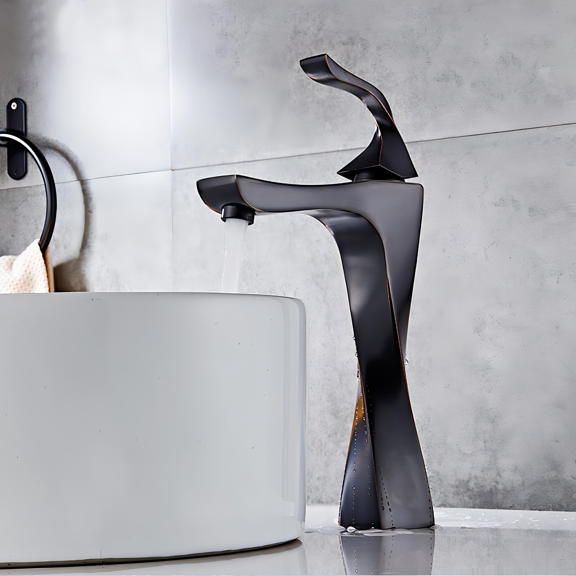 Variant image for TwistLuxe - Modern Bathroom Faucet with Unique Twisted Design and Single Lever Control-1
