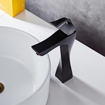 TwistLuxe - Modern Bathroom Faucet with Unique Twisted Design and Single Lever Control-5