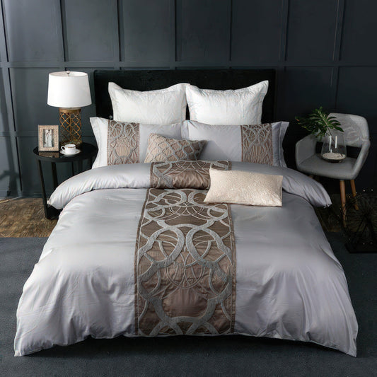 Variant image for Luxurious Grey Bedding Set - 100% Egyptian Cotton Sheets, 600 Thread Count Duvet Covers-1