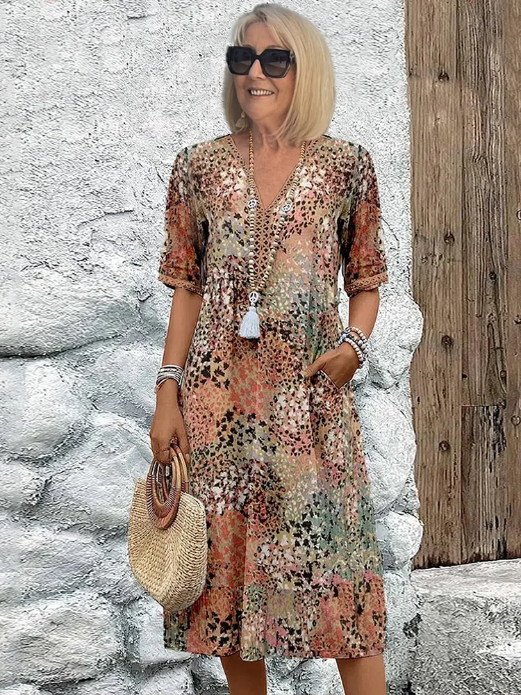 Harper | Midi Dress – Cotton, Floral, Elegant Women's Fashion 0