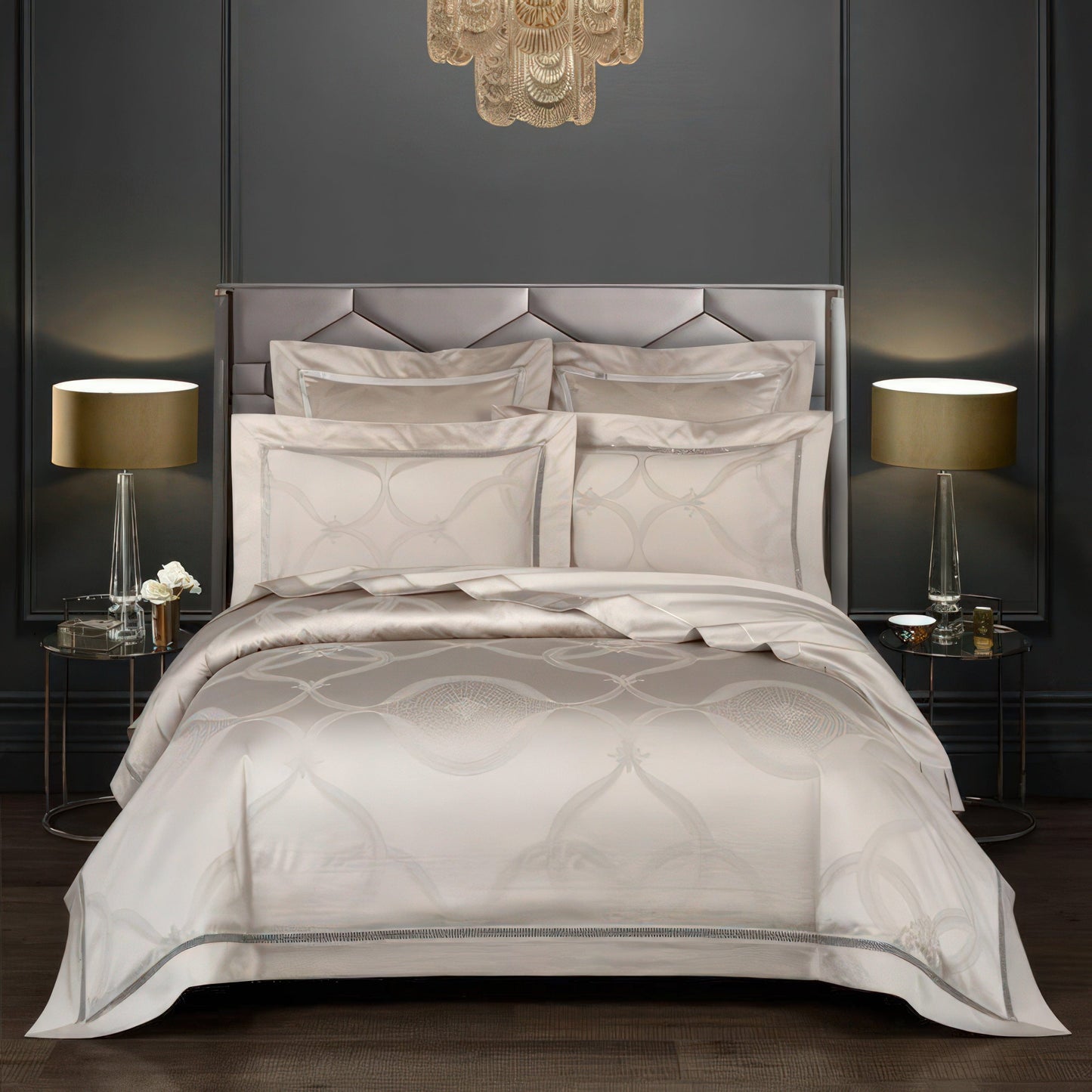 Variant image for Vintage Jacquard - Luxurious 1000 Thread Count Bedding Set with Duvet Covers-1