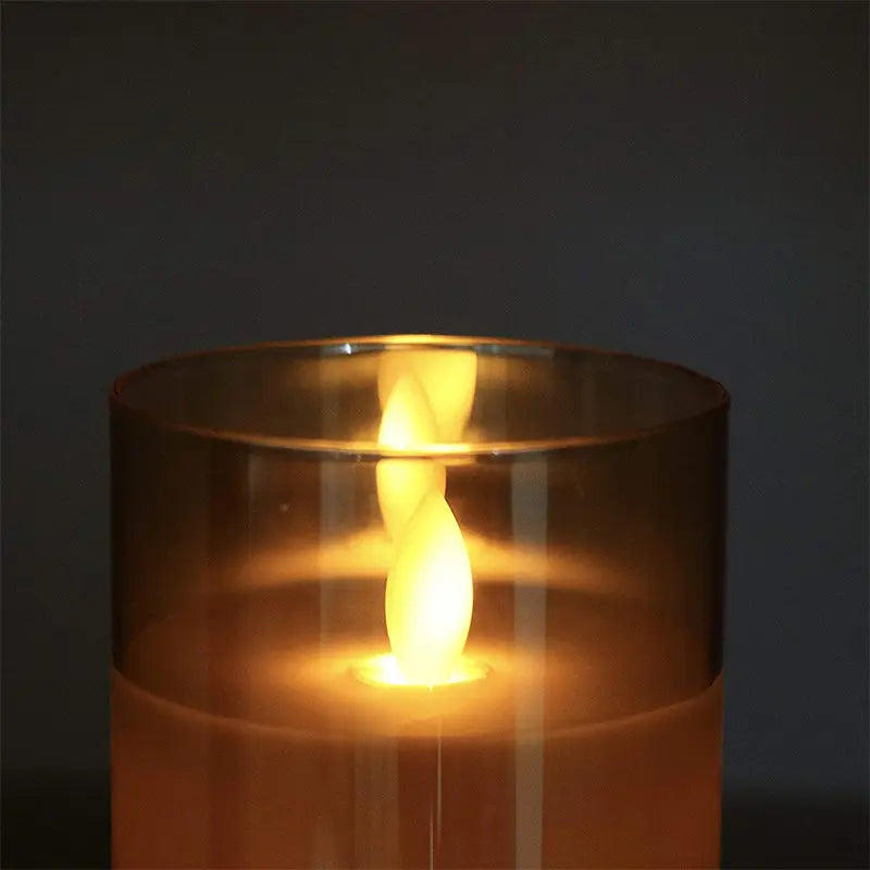 LumaGlow - Set of 3 LED Marble Effect Candles
