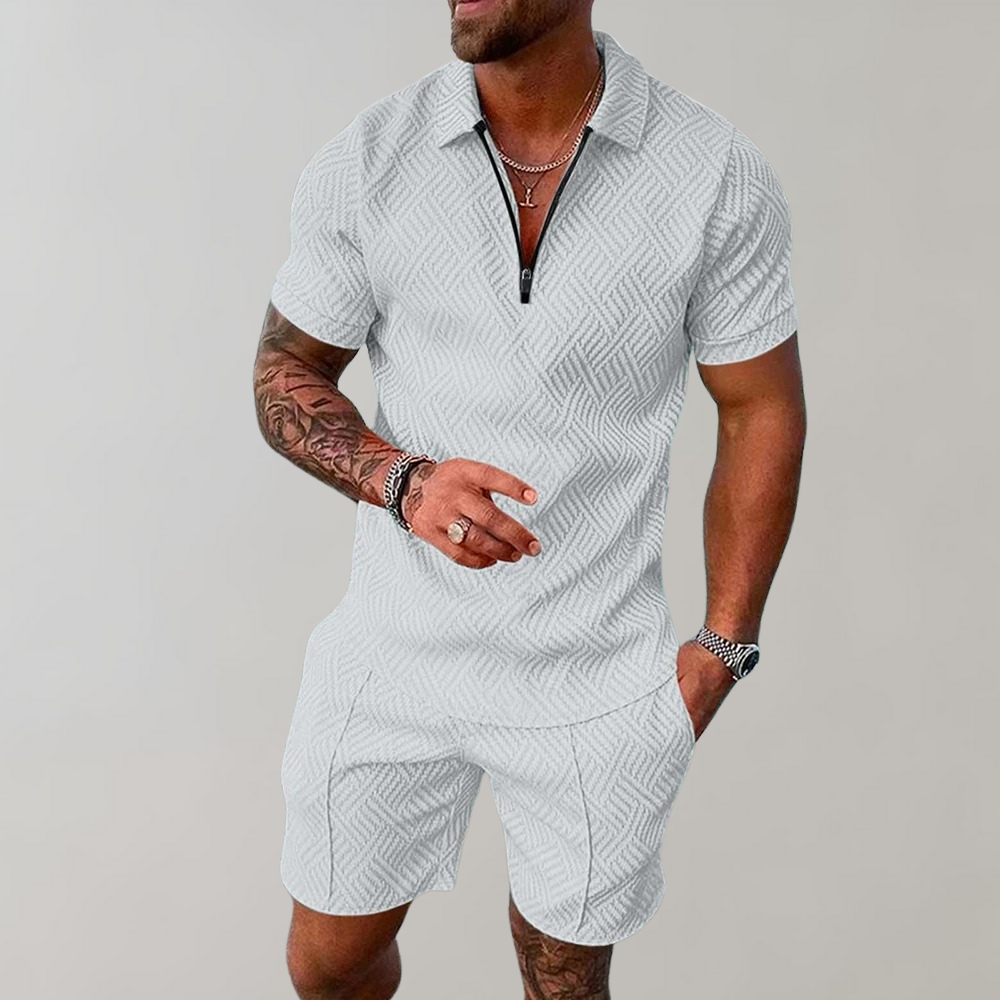 Variant image for Luca - Lightweight Casual Summer Outfit Set for Men, Breathable Polo & Shorts-31