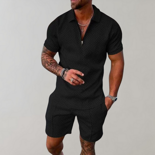 Variant image for Luca - Lightweight Casual Summer Outfit Set for Men, Breathable Polo & Shorts-1