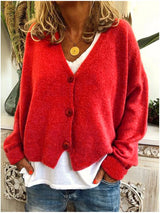 Luna – Cozy V-Neck Knit Women's Cardigan
