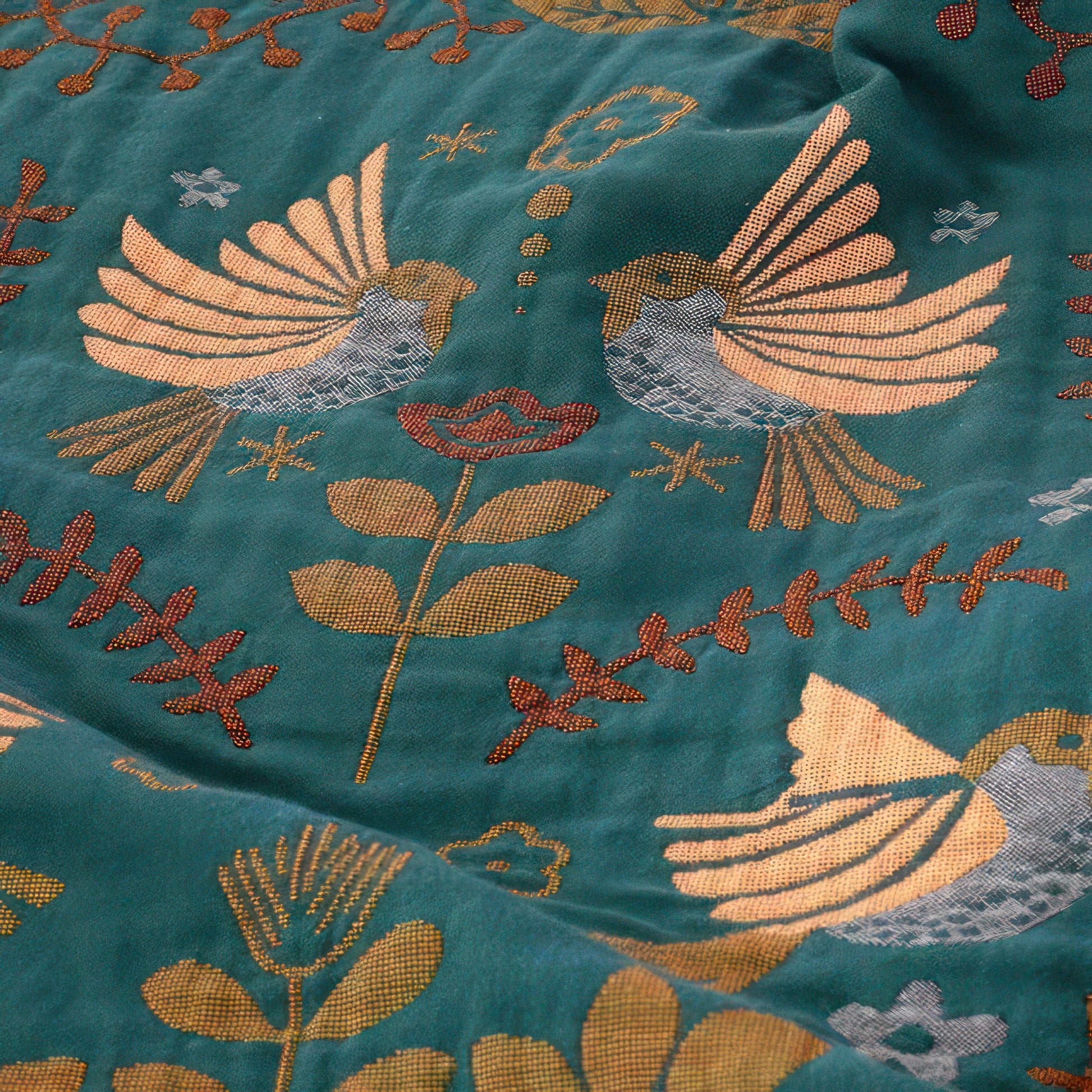 Scandinavian Birds Reversible Throw Blanket - 100% Cotton Softness & Style-3
