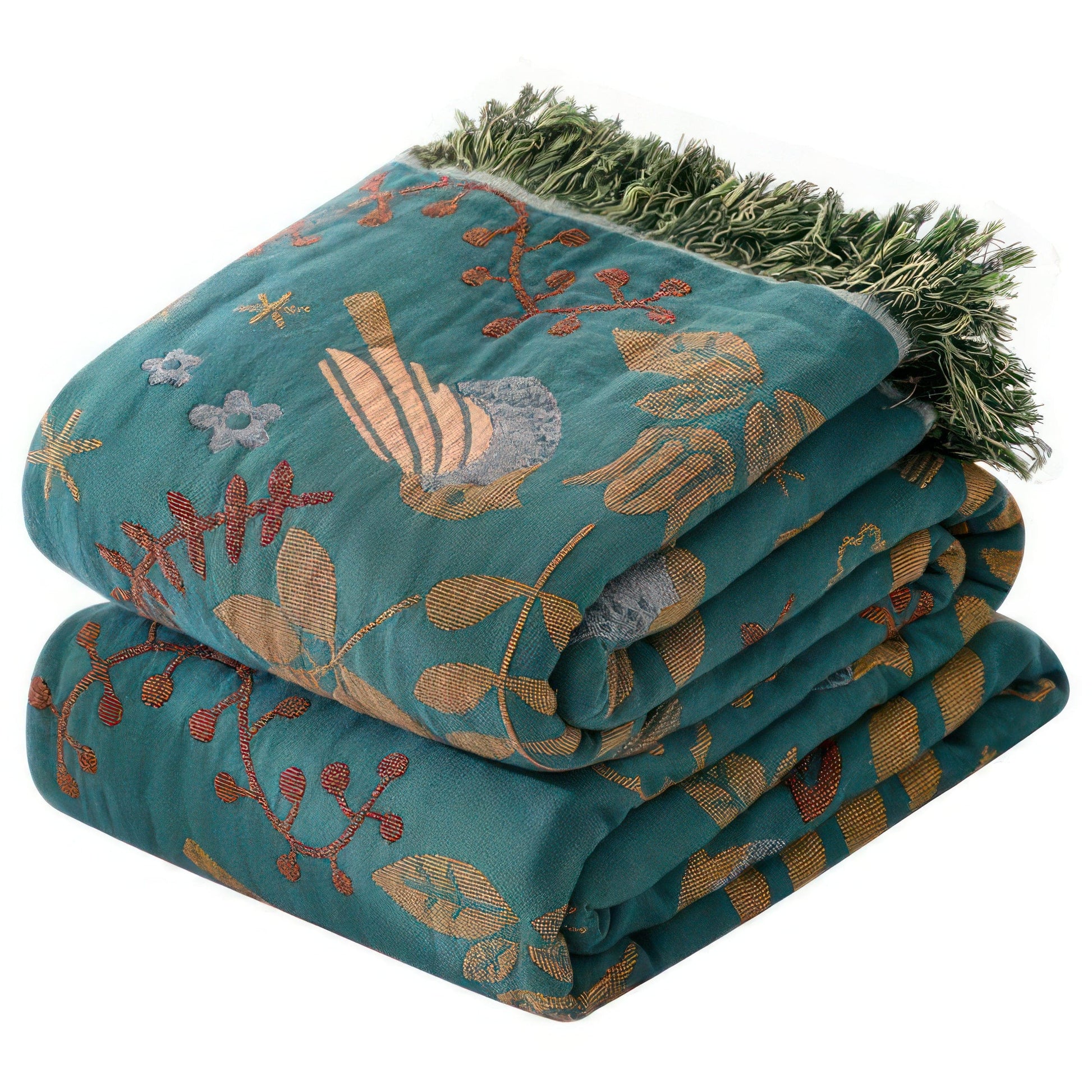 Scandinavian Birds Reversible Throw Blanket - 100% Cotton Softness & Style-4