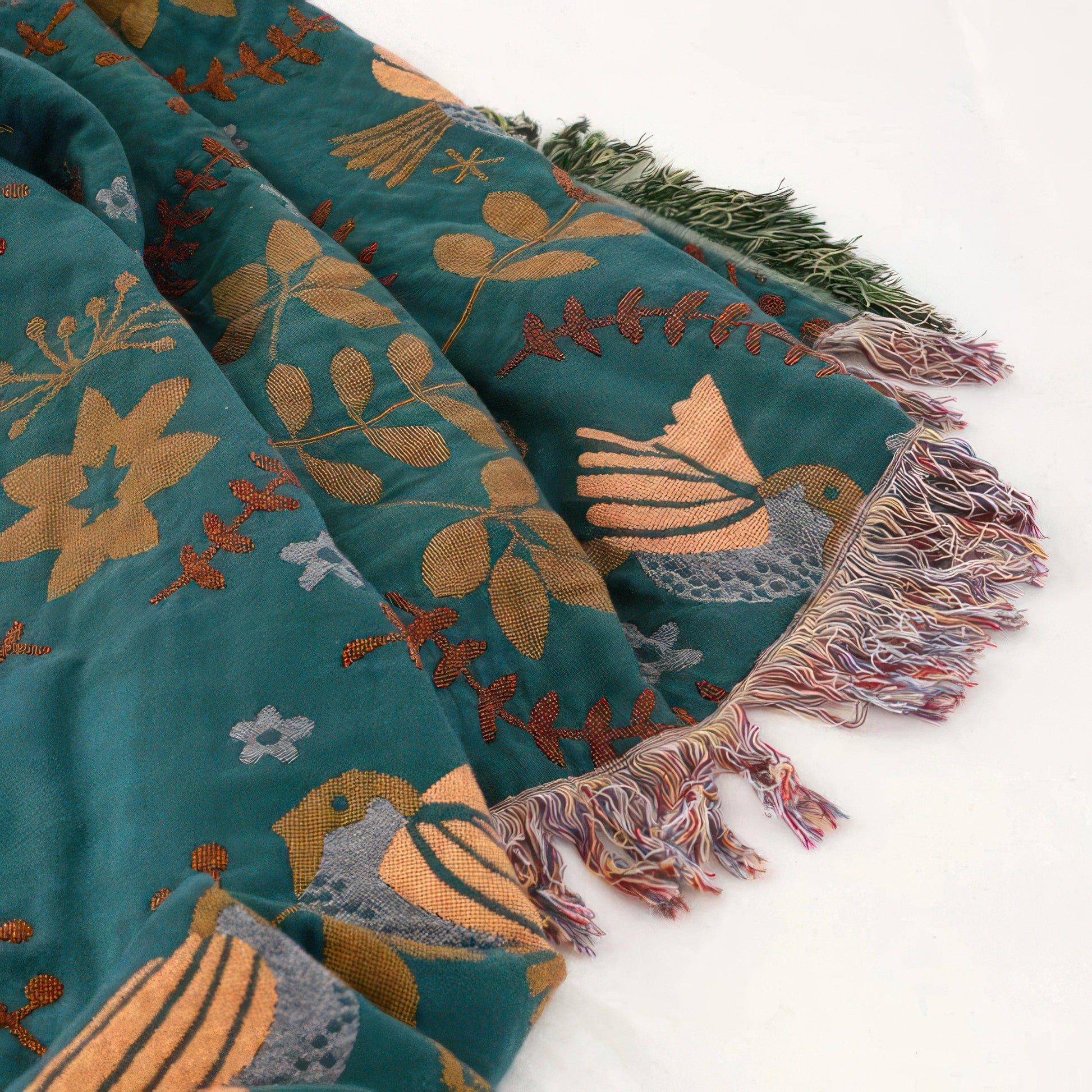 Scandinavian Birds Reversible Throw Blanket - 100% Cotton Softness & Style-5
