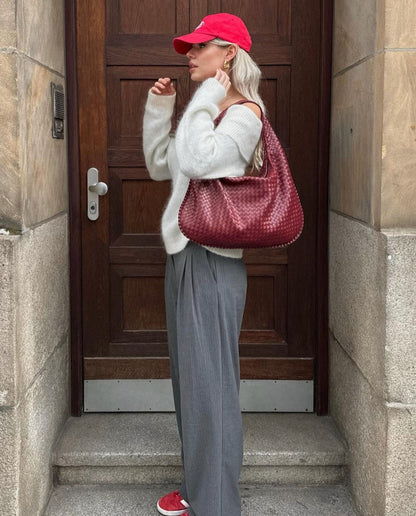 Solaya – Women's Everyday Statement Bag | Wine Red Shoulder Bag
