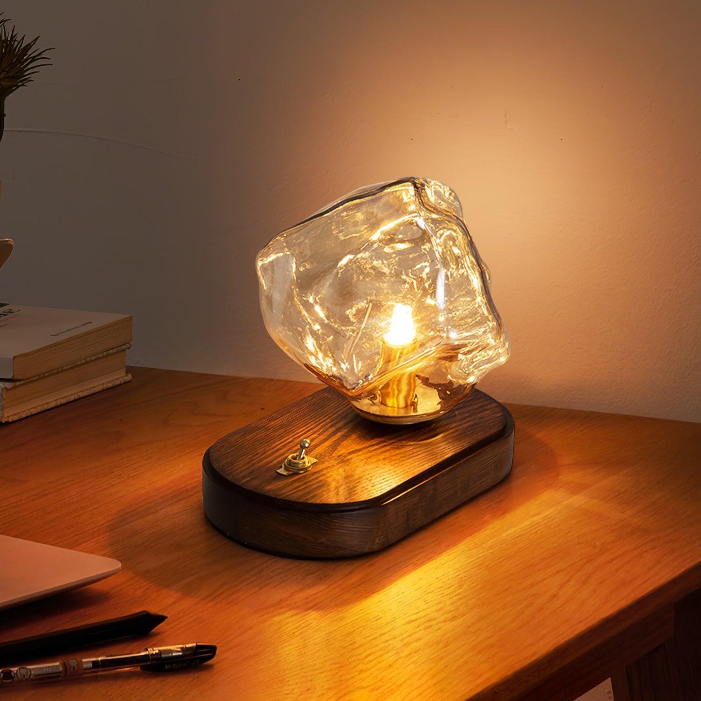 LumaStone - Modern Ice Stone Glass Table Lamp