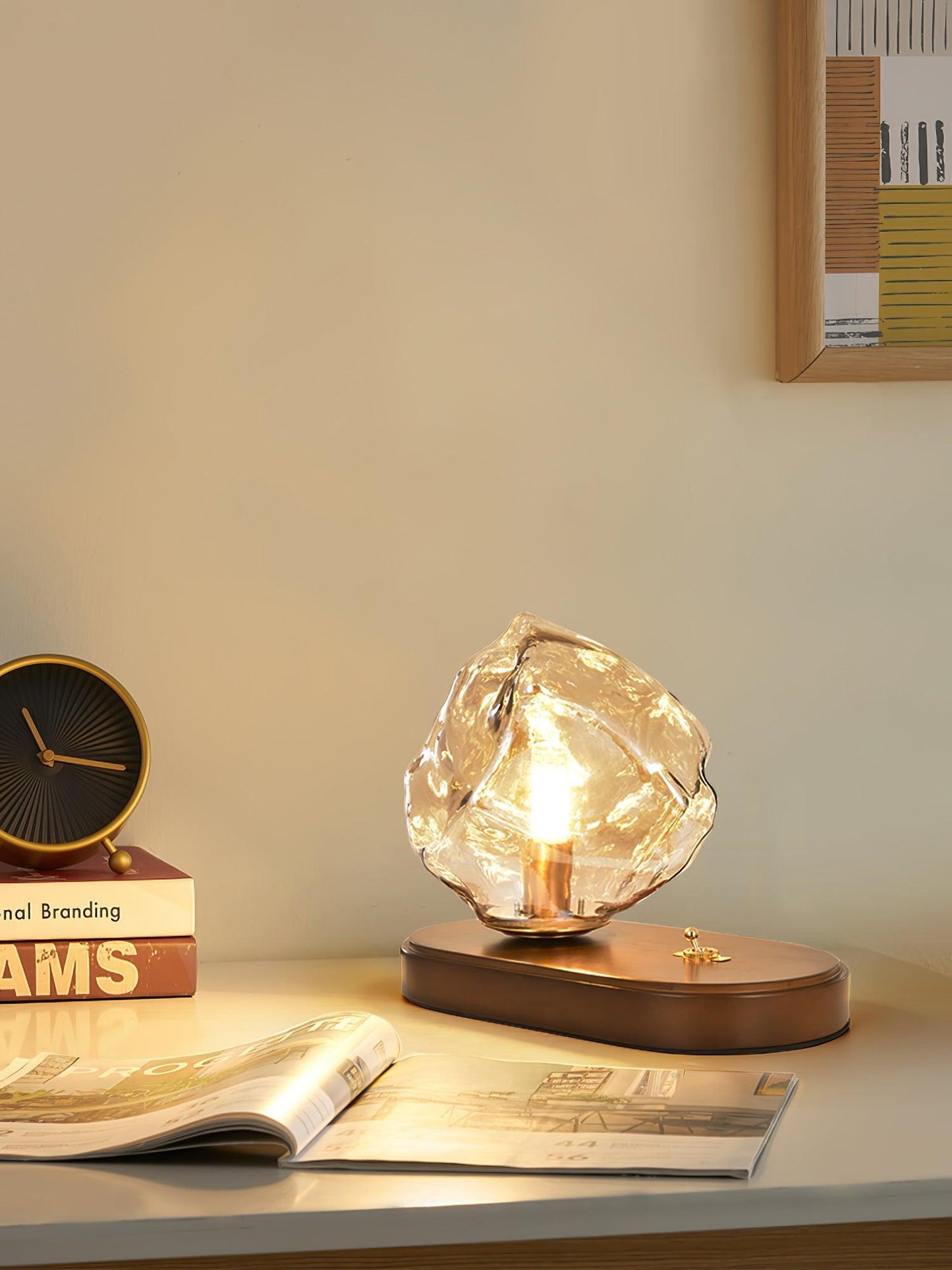 LumaStone - Modern Ice Stone Glass Table Lamp