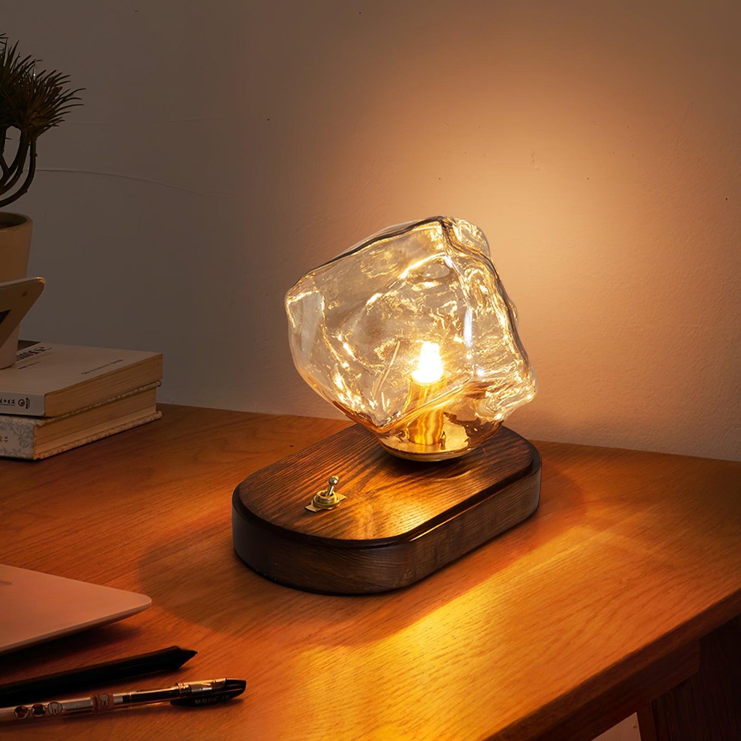 LumaStone - Modern Ice Stone Glass Table Lamp