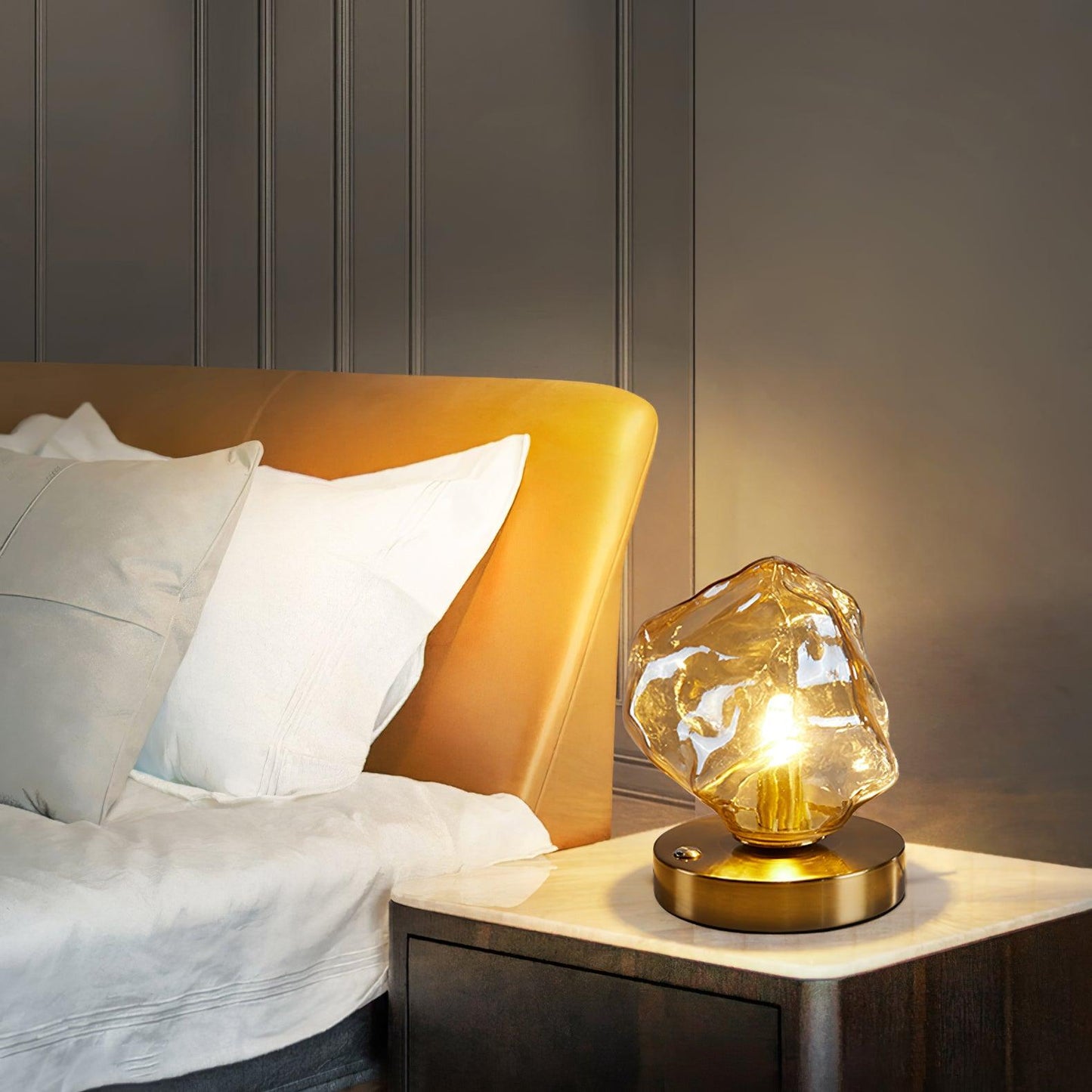 LumaStone - Modern Ice Stone Glass Table Lamp