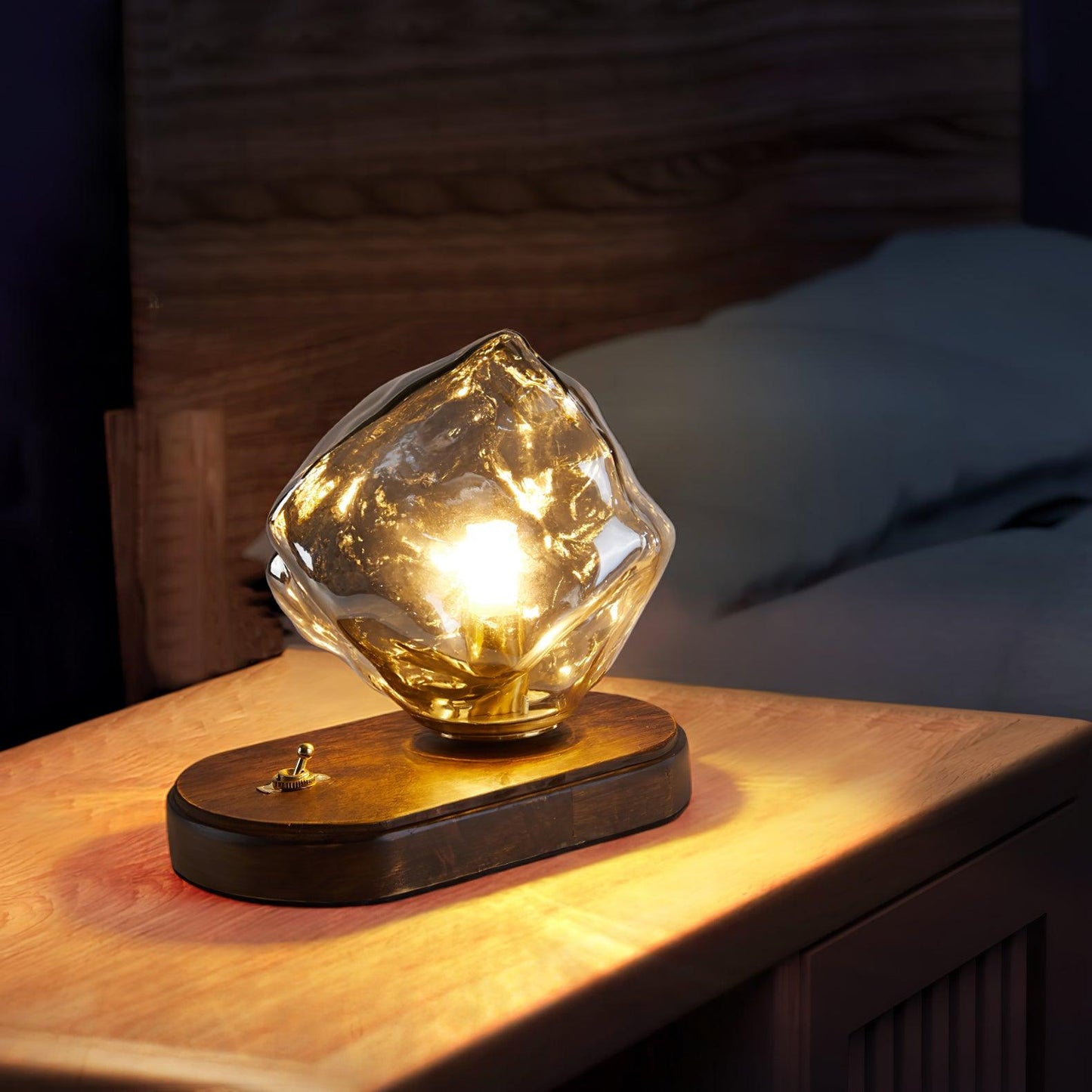 LumaStone - Modern Ice Stone Glass Table Lamp