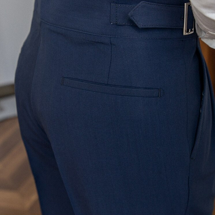 Men’s High-Waist Pleated Trousers
