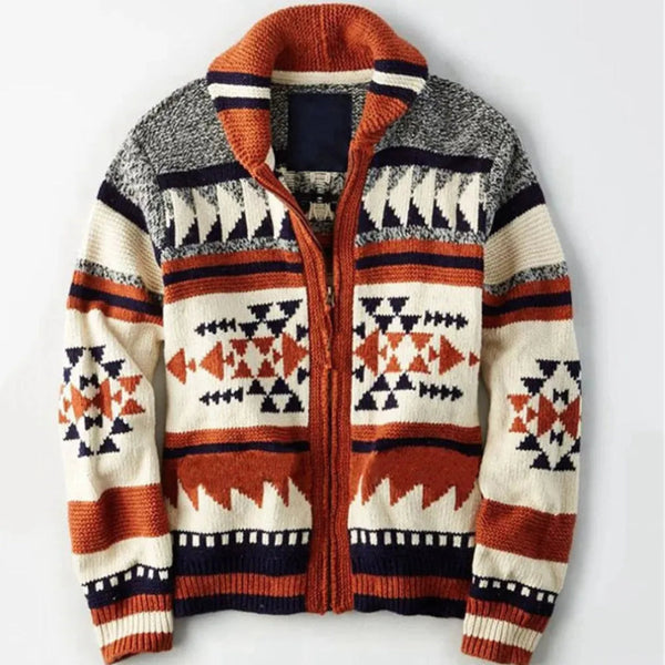 Harlow – Men's Zip-Up Jacquard Cardigan