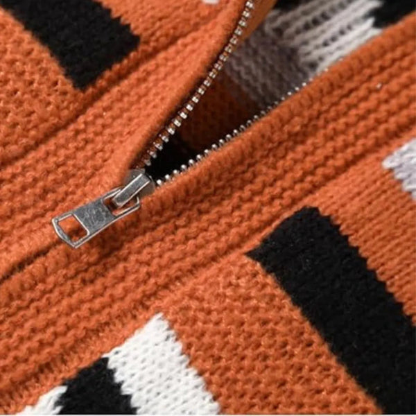 Harlow – Men's Zip-Up Jacquard Cardigan