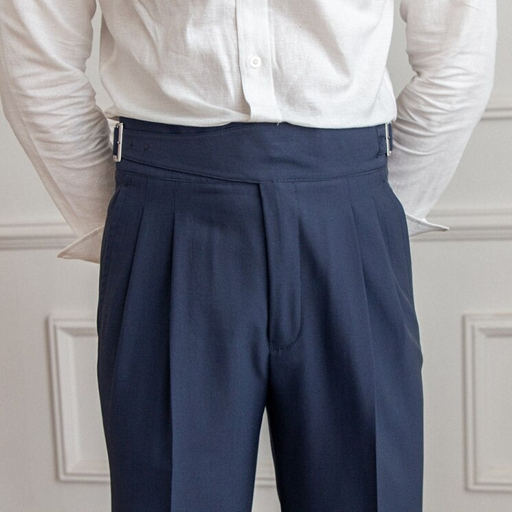 Men’s High-Waist Pleated Trousers