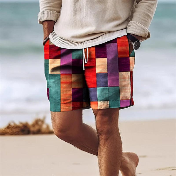 Lary | Men's geometric print summer shorts 0