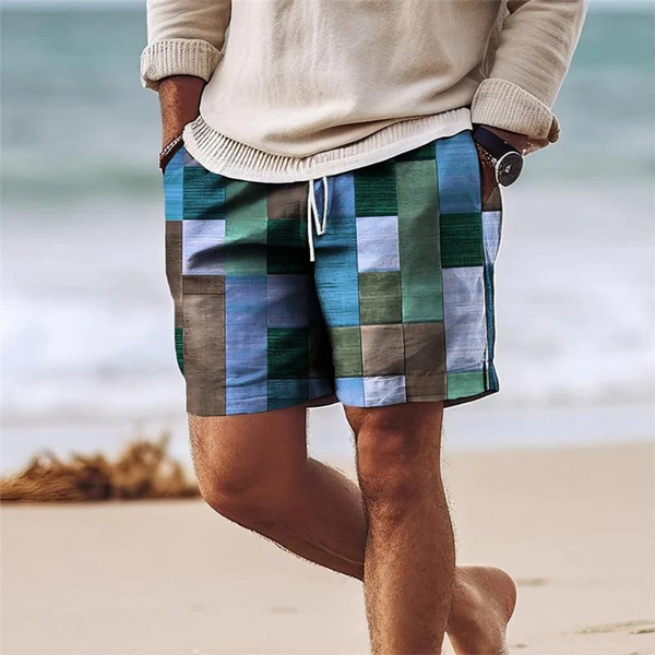 Lary | Men's geometric print summer shorts 2