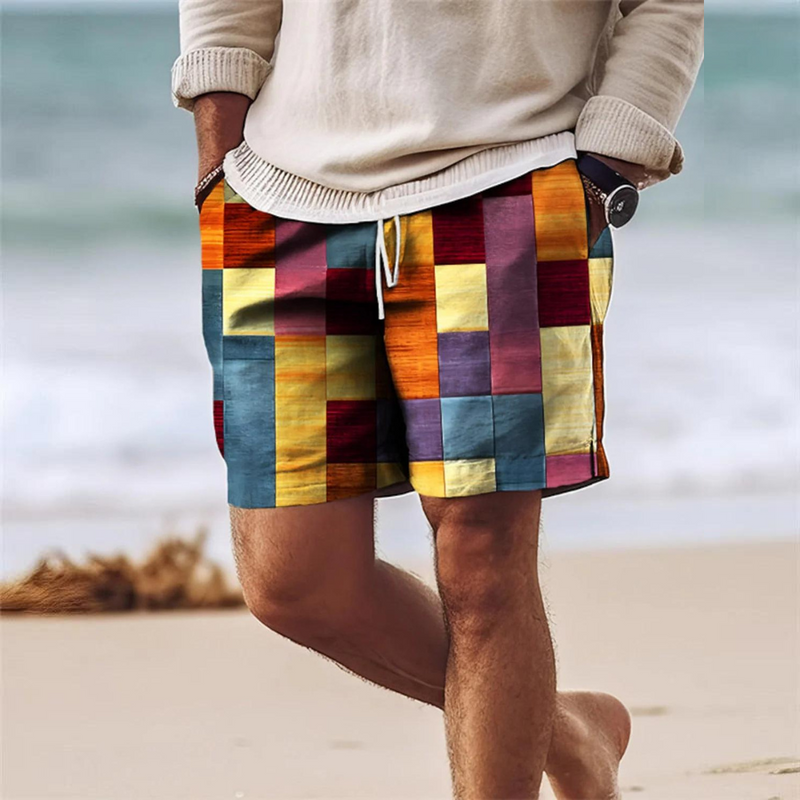 Lary | Men's geometric print summer shorts 3
