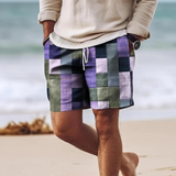 Lary | Men's geometric print summer shorts 4