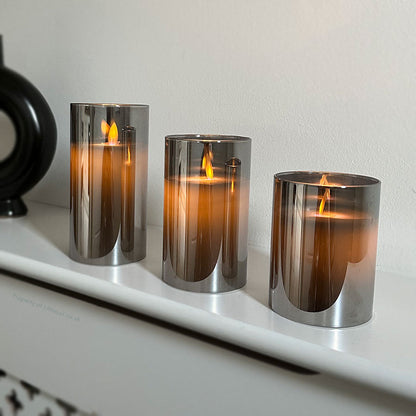 LumiGlow –  Set of 3 Elegant Flameless Pillar Candle