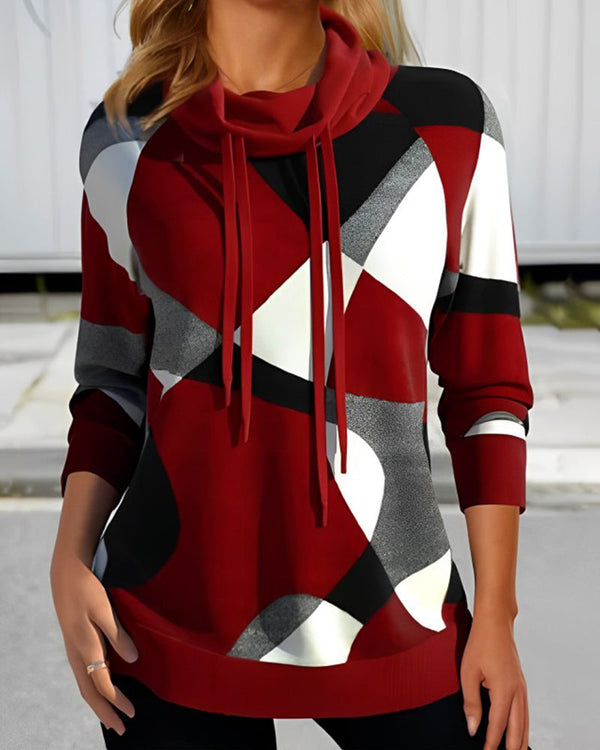 Maria | Geometric Long Sleeve Hoodie 0