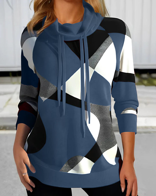 Maria | Geometric Long Sleeve Hoodie 1
