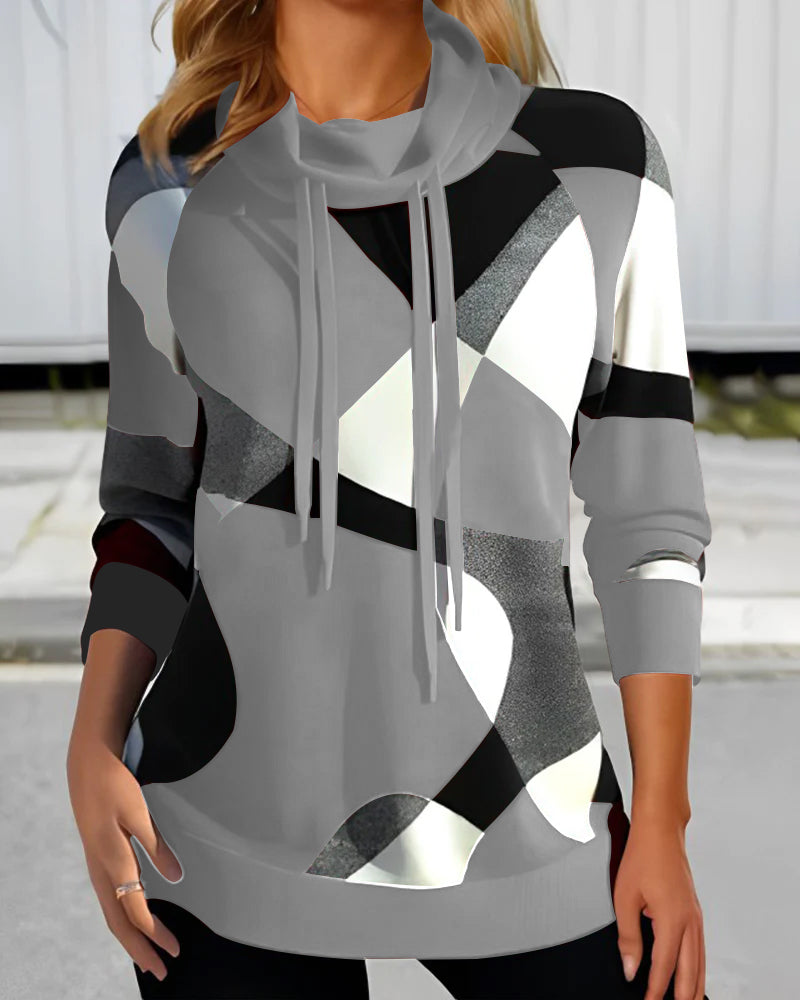 Maria | Geometric Long Sleeve Hoodie 2