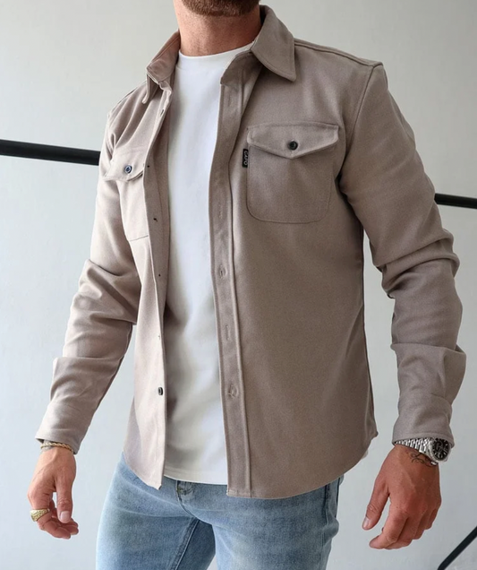 Variant image for Jeff - Classic Longsleeve Shirt for Men with Functional Chest Pockets-1