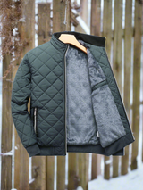 Men’s Bomber Jacket – Quilted Design – Soft Lining – Ribbed Trim – Zipped Pockets 0