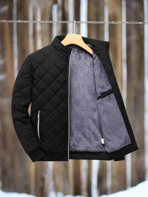 Men’s Bomber Jacket – Quilted Design – Soft Lining – Ribbed Trim – Zipped Pockets 1