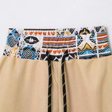 Men's Cotton Shirt and Shorts Set with Zipper Neck and Geometric Trim – Summer Casual Outfit for Men 2