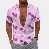Men's Hawaiian Shirt – Tropical Palm Print Button-Up, Short Sleeve, Relaxed Fit Casual Wear for Summer 3