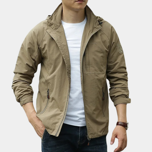 Men’s Jacket – Slim Fit – Water-Resistant – Stand Collar – Zipper Pockets 1