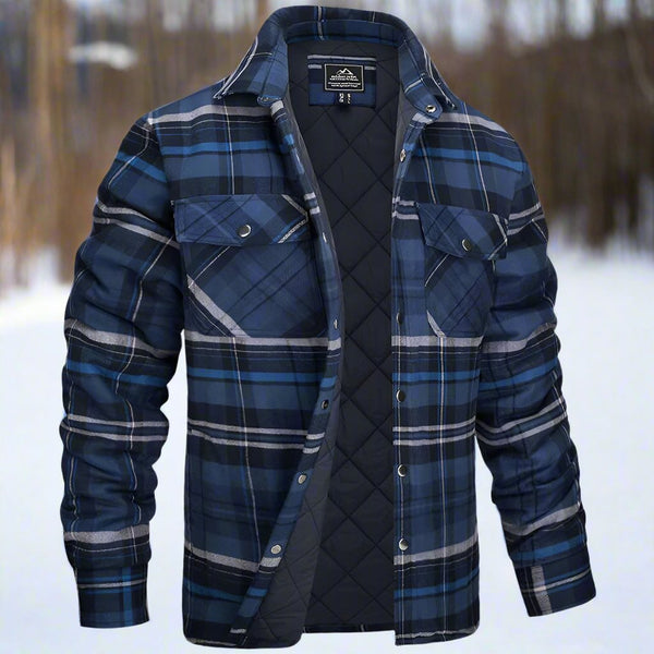 Men’s Shirt Jacket – Flannel Quilted – Relaxed Fit – Snap Front – Chest Pockets 0