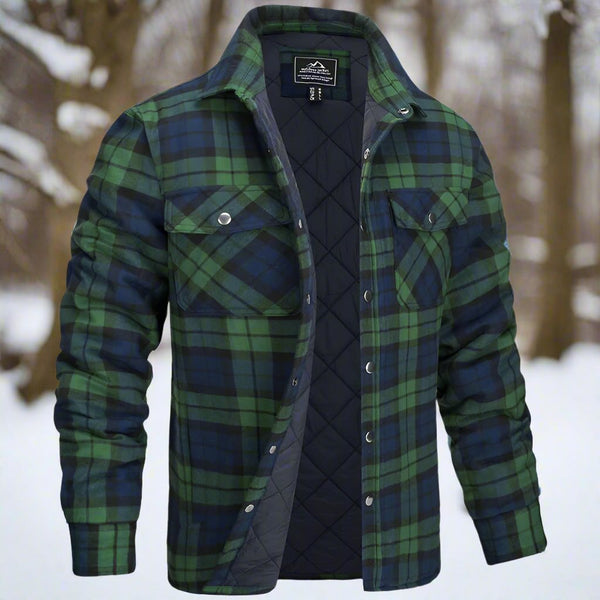 Men’s Shirt Jacket – Flannel Quilted – Relaxed Fit – Snap Front – Chest Pockets 1