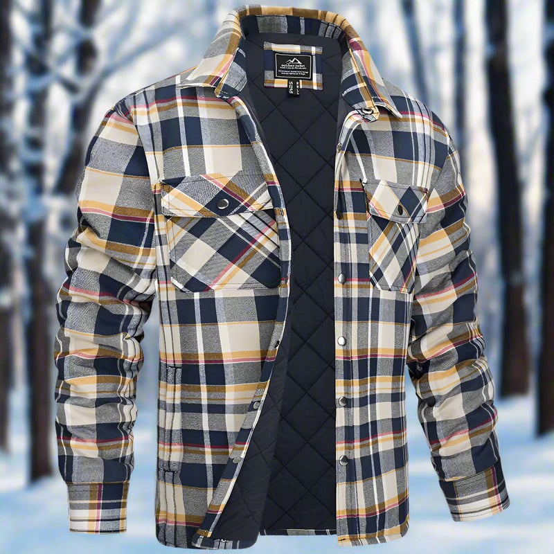 Men’s Shirt Jacket – Flannel Quilted – Relaxed Fit – Snap Front – Chest Pockets 3