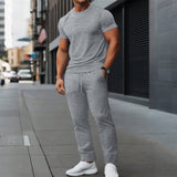 Men's Slim Fit Athletic Trousers Set with Stretch Fabric and Drawstring Waist – Breathable Activewear for Training and Casual Wear 2