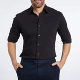 Men's Slim Fit White Dress Shirt – Long Sleeve Tailored Button-Up for Formal Wear 2