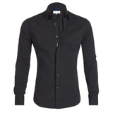 Men's Slim Fit White Dress Shirt – Long Sleeve Tailored Button-Up for Formal Wear 3