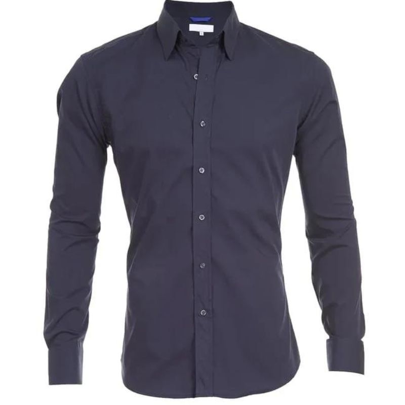 Men's Slim Fit White Dress Shirt – Long Sleeve Tailored Button-Up for Formal Wear 5