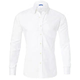 Men's Slim Fit White Dress Shirt – Long Sleeve Tailored Button-Up for Formal Wear 8
