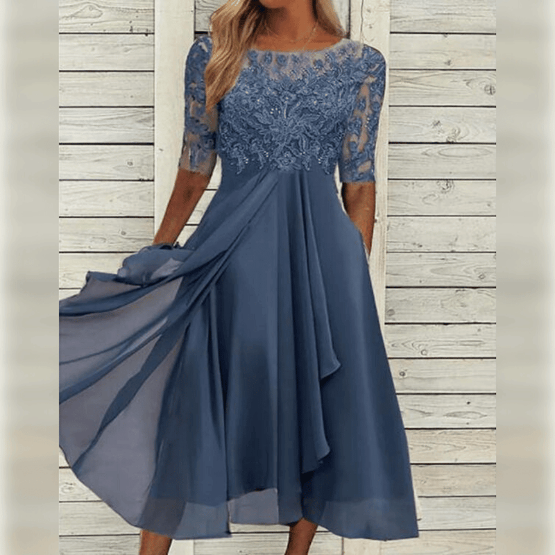 Lacie – Lace Bodice Women's Midi Dress