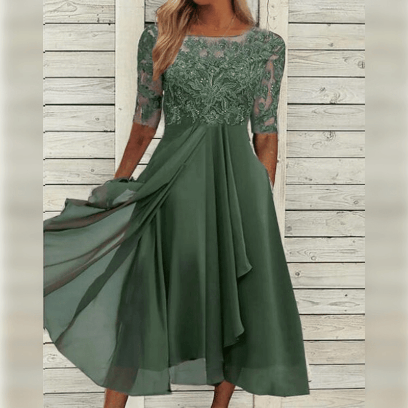 Lacie – Lace Bodice Women's Midi Dress