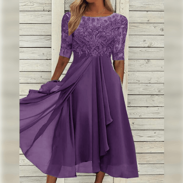Lacie – Lace Bodice Women's Midi Dress